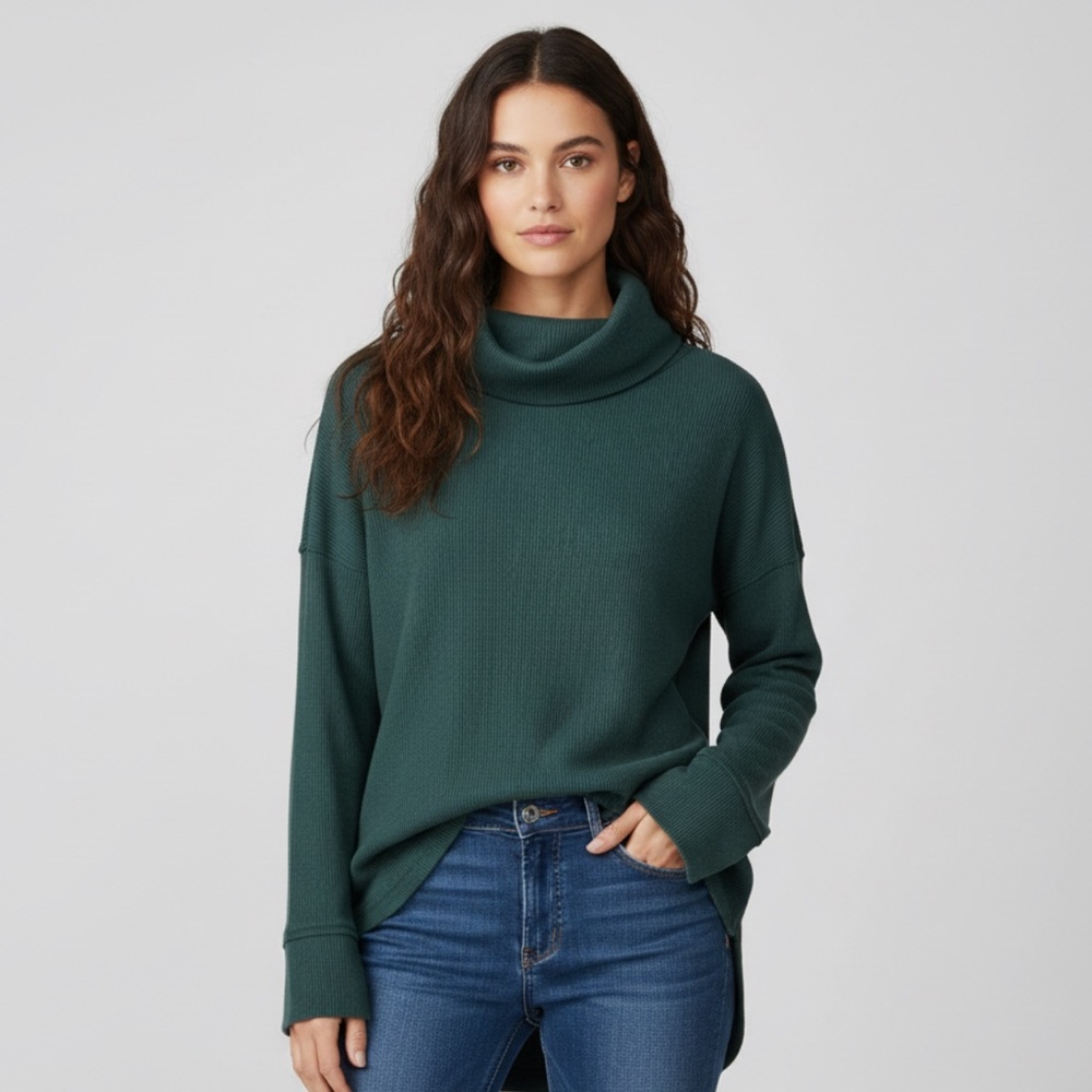 Anthropologie Deep Green Turtleneck Sweater